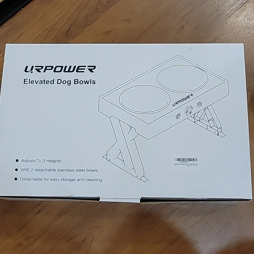 URPOWER elevated dog bowls black adjustable raised stainless 2.8